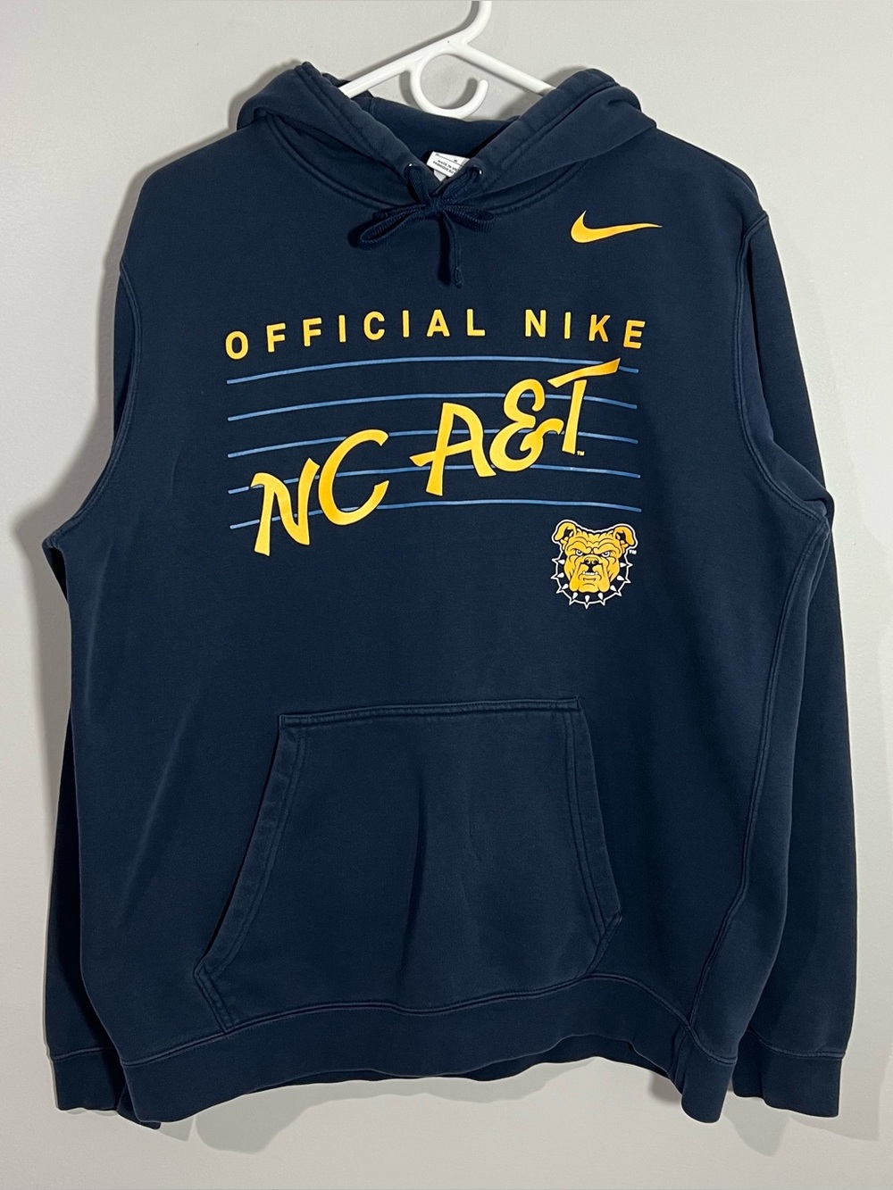 Nike NC A&T Aggies Blue Yellow Pullover Sweatshirt Hoodie Mens Medium